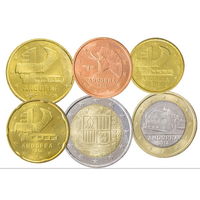 Набор Андорра 2014 евро (без 1 и 2 центов)