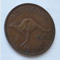 Австралия 1 пенни, 1951 Без точки 3-6-7