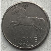 Норвегия 1 крона 1968 г.