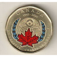 Канада 1 доллар 2020 75 лет ООН цветная