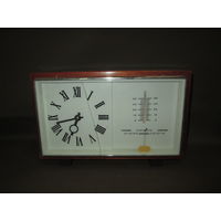 С 1 рубля!Часы настольные Маяк с барометром и градусником СССР 70-е года.