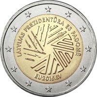 2 евро 2015 Латвия Председательство Латвии в Совете Европейского союза UNC из ролла