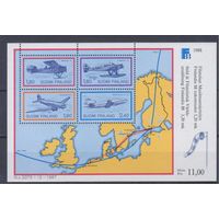 [20] Финляндия 1988. Авиация.Самолеты. БЛОК.