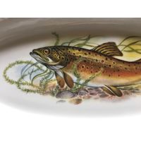Тарелка блюдо для рыбы старинная СССР с красивой рыбиной