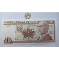 Werty71 Куба 10 песо 2016 UNC банкнота