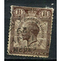 Великобритания - 1929 - Король Георг V 1 1/2Р - (есть тонкое место) - [Mi.172x] - 1 марка. Гашеная.  (LOT EX31)-T10P30