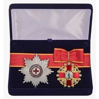 Комплект Знак и звезда ордена Святой Анны - Российская Империя в подарочном футляре