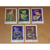 СССР 1972 Флора. Цветы. Лекарственные растения. Полная серия 5 марок