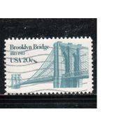 США-1983, (Мих.1630) , гаш. , Бруклинский мост, (одиночка),
