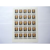 Полный лист чистых марок 1969г.! 5х5. И.А Крылов. Состояние!