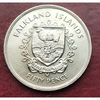 Фолклендские острова 50 пенсов, 1977 25 лет правления Королевы Елизаветы II