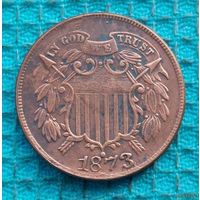 США 2 цента 1873 года. Новогодняя распродажа!