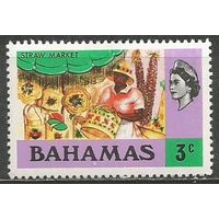 Багамы. Королева Елизавета II. Рынок соломенных изделий. 1971г. Mi#320.