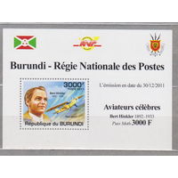 Авиация  самолет известные люди блок  Бурунди  2011 год