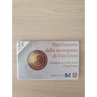 Италия 2 евро 2017 юбилейная 2000 лет со дня смерти Тита Ливия