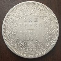Британская Индия 1 рупия 1888, серебро