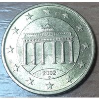 Германия 50 евроцентов, 2002 Отметка монетного двора: "G" - Карлсруэ (14-18-3)