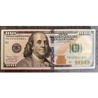 100 долларов США 2017 года номер 55555580