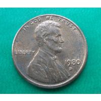1 цент США 1980 г.в. D