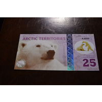 Арктические территории(Арктика) 25 долларов образца 2012 года UNC