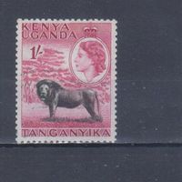 [1985] Британские колонии. Кения,Уганда и Танганьика 1954. Елизавета II.Фауна.Лев. Гашеная марка.