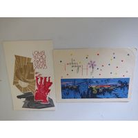 2 подписанные, одна из них погашенная почтой, открытки художника А.Плетнёва. 1963 и 1968гг.