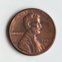 США 1 цент 1986 г.