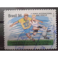 Бразилия 1994 100 лет футболу в Бразилии, одиночка Михель-1,5 евро гаш