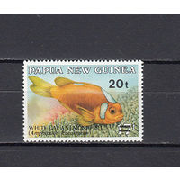 Морская фауна. Папуа Новая Гвинея. 1989. 1 марка с переоценкой. Michel N 592 (1.0 е).
