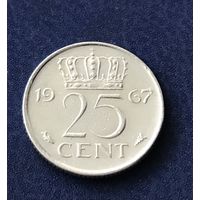 Нидерланды 25 центов 1967