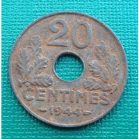 Франция 20 сантимов 1944 железо