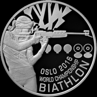 Беларусь - 20 рублей 2016 - ЧМ по биатлону Осло Ag