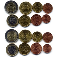 Литовские евромонеты 2015 г.: 2 евро, 1 евро, 50 центов, 20 центов , 10 центов, 5 центов, 2 цента, 1 цент. Всего 8 шт.