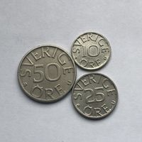 10,25,50 эре 1983 три монеты