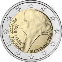 2 евро Словения 2008 500 лет со дня рождения Примож Трубар. UNC из ролла