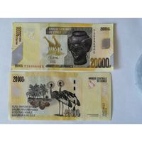Конго ДР, бона 20.000 франков, период выпуска 2006-2022
