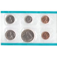 Годовой набор монет США 1972 г. двор S (1 б/мд.; 1; 5; 10; 25; 50 центов) _UNC