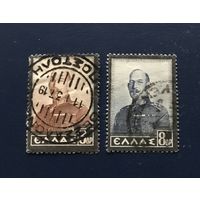 Греция 1936 год Известные люди Король Константин I Серия 2 марки Mi:388,389 Гашеные