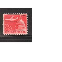 США-1962, (Мих.836) , гаш. , Стандарт, Авиапочта, Самолет(одиночка),