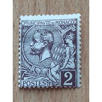 Почтовая марка Княжества Монако  1891 г. Князь Альберт I (1848-1922), MLH.