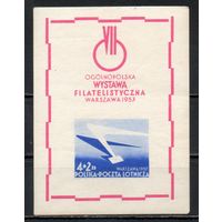 Филвыставка Польша 1957 год 1 блок
