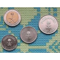 Саудовская Аравия набор монет 10, 25, 50, 100 халала. Пальма. UNC.