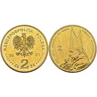 Польша 2 злотых, 2001 100 лет со дня рождения Стефана Вышинского UNC