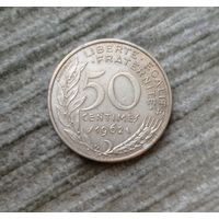 Werty71 Франция 50 сантимов 1962 Редкий номинал не 1/2 франка