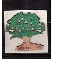 Австрия-2017,(Мих.3352) Флора, Марка из дерева