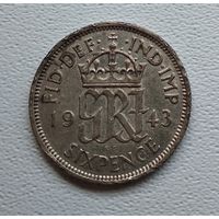Великобритания 6 пенсов, 1943 4-10-50