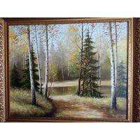 Картина маслом "Осень в лесу"