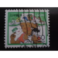Япония 1985 день марки, ребенок с котенком