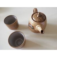 Чайник заварочный и две кружки Оча-Кетору. Подарок. Япония. Сенча