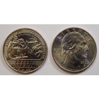США 25 центов 2023 Бесси Коулман, лётчица "Женщины Америки" 6-я монета UNC Двор Р и D